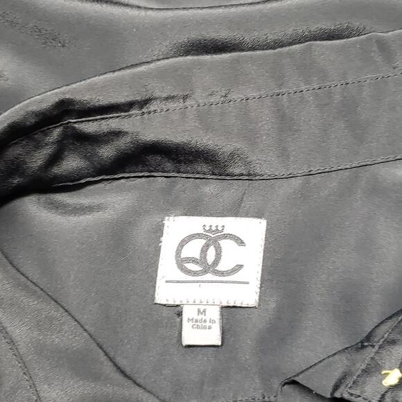 Queens Collection Black Dress Sz M Vtg Pockets Utilitychic Retro Officewear - Picture 2 of 11